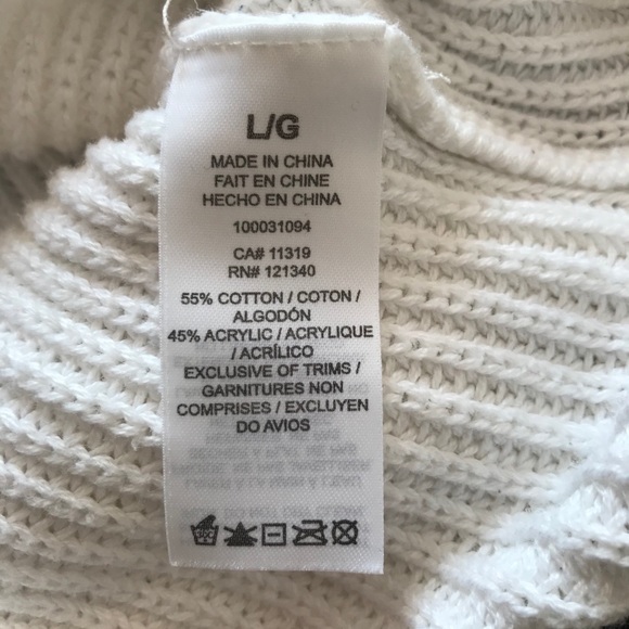 Dynamite white cold shoulder knit sweater L - Picture 8 of 11